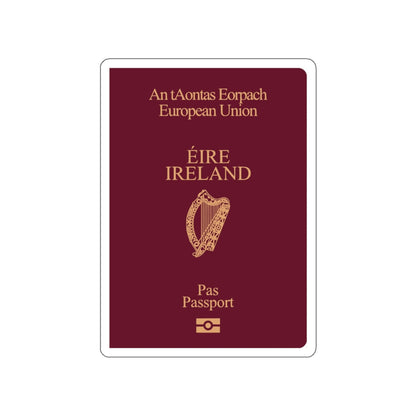 Irish Passport STICKER Vinyl Die-Cut Decal-White-The Sticker Space