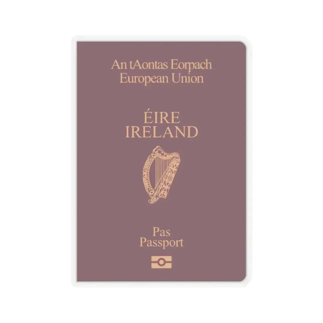 Irish Passport - STICKER Vinyl Kiss-Cut Decal 2 Inch Transparent - The Sticker Space