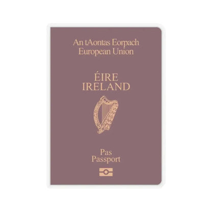 Irish Passport - STICKER Vinyl Kiss-Cut Decal 2 Inch Transparent - The Sticker Space