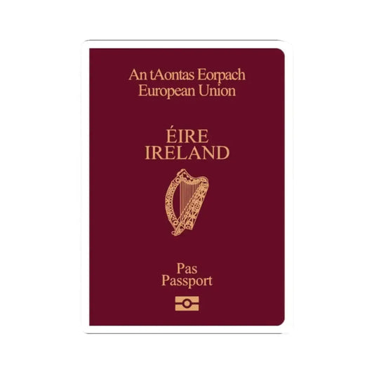 Irish Passport - STICKER Vinyl Kiss-Cut Decal 2 Inch White - The Sticker Space