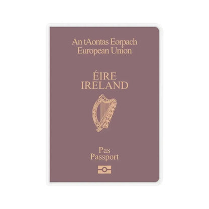 Irish Passport - STICKER Vinyl Kiss-Cut Decal 3 Inch Transparent - The Sticker Space