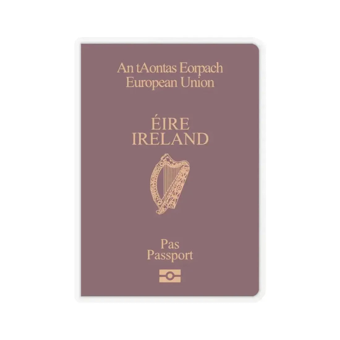 Irish Passport - STICKER Vinyl Kiss-Cut Decal 4 Inch Transparent - The Sticker Space