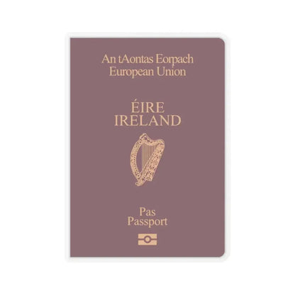 Irish Passport - STICKER Vinyl Kiss-Cut Decal 4 Inch Transparent - The Sticker Space