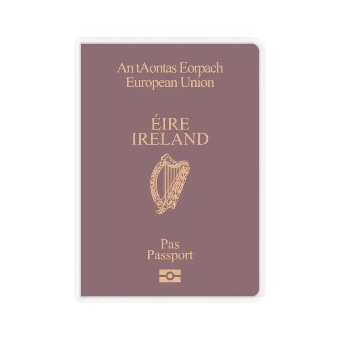 Irish Passport - STICKER Vinyl Kiss-Cut Decal 6 Inch Transparent - The Sticker Space