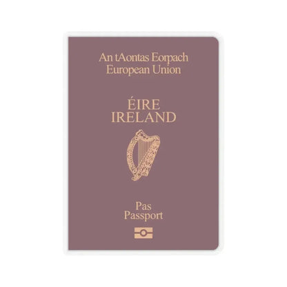 Irish Passport - STICKER Vinyl Kiss-Cut Decal 6 Inch Transparent - The Sticker Space