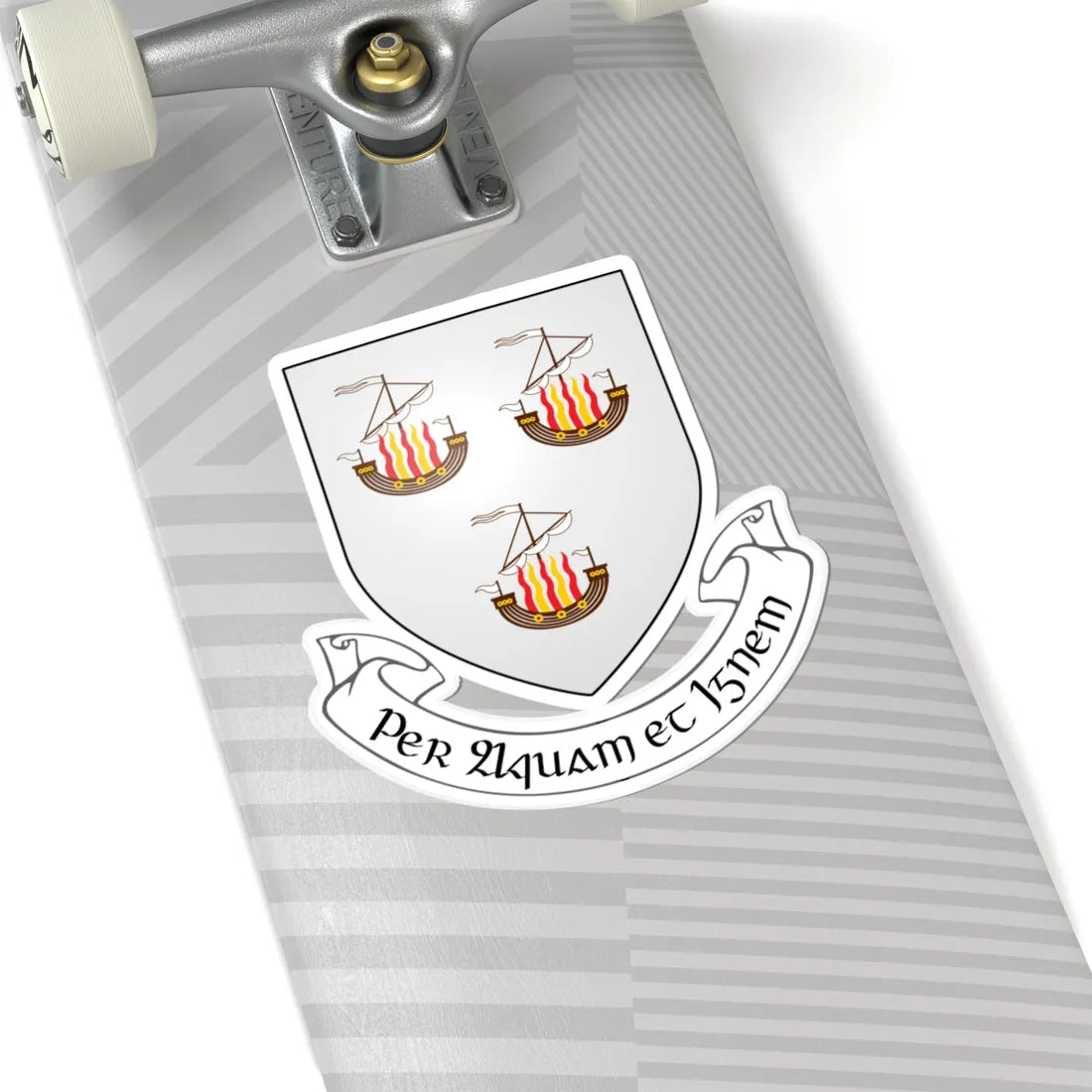 IRL COA Wexford Town 3D (Ireland) (Coat of Arms) STICKER Vinyl Kiss-Cut Decal - The Sticker Space