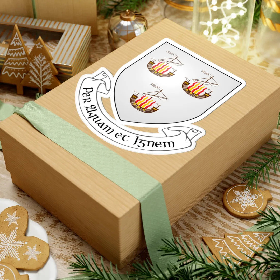 IRL COA Wexford Town 3D (Ireland) (Coat of Arms) STICKER Vinyl Kiss-Cut Decal - The Sticker Space