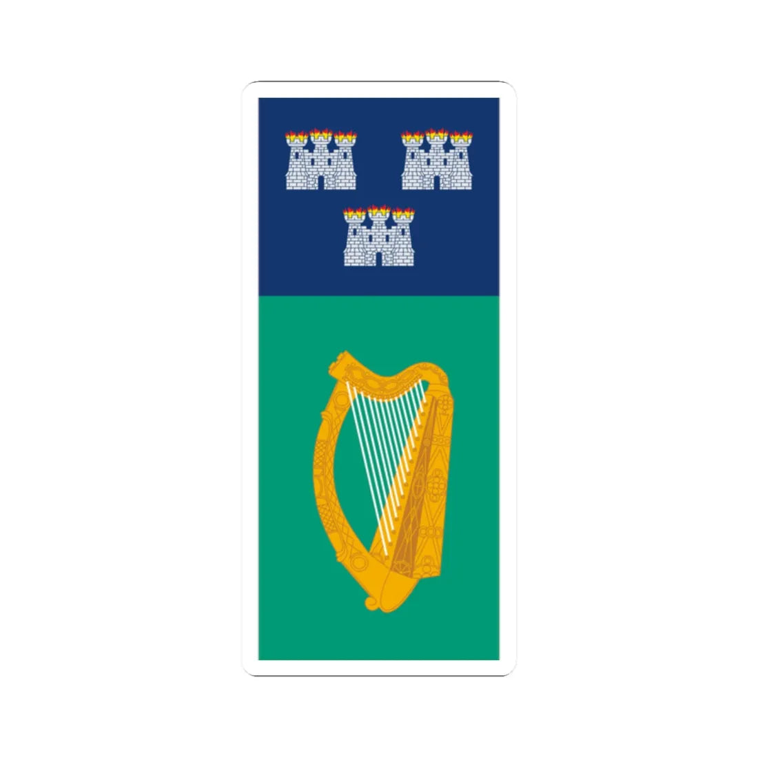 IRL Dublin flag vertical (Ireland) STICKER Vinyl Kiss-Cut Decal 2 Inch White - The Sticker Space