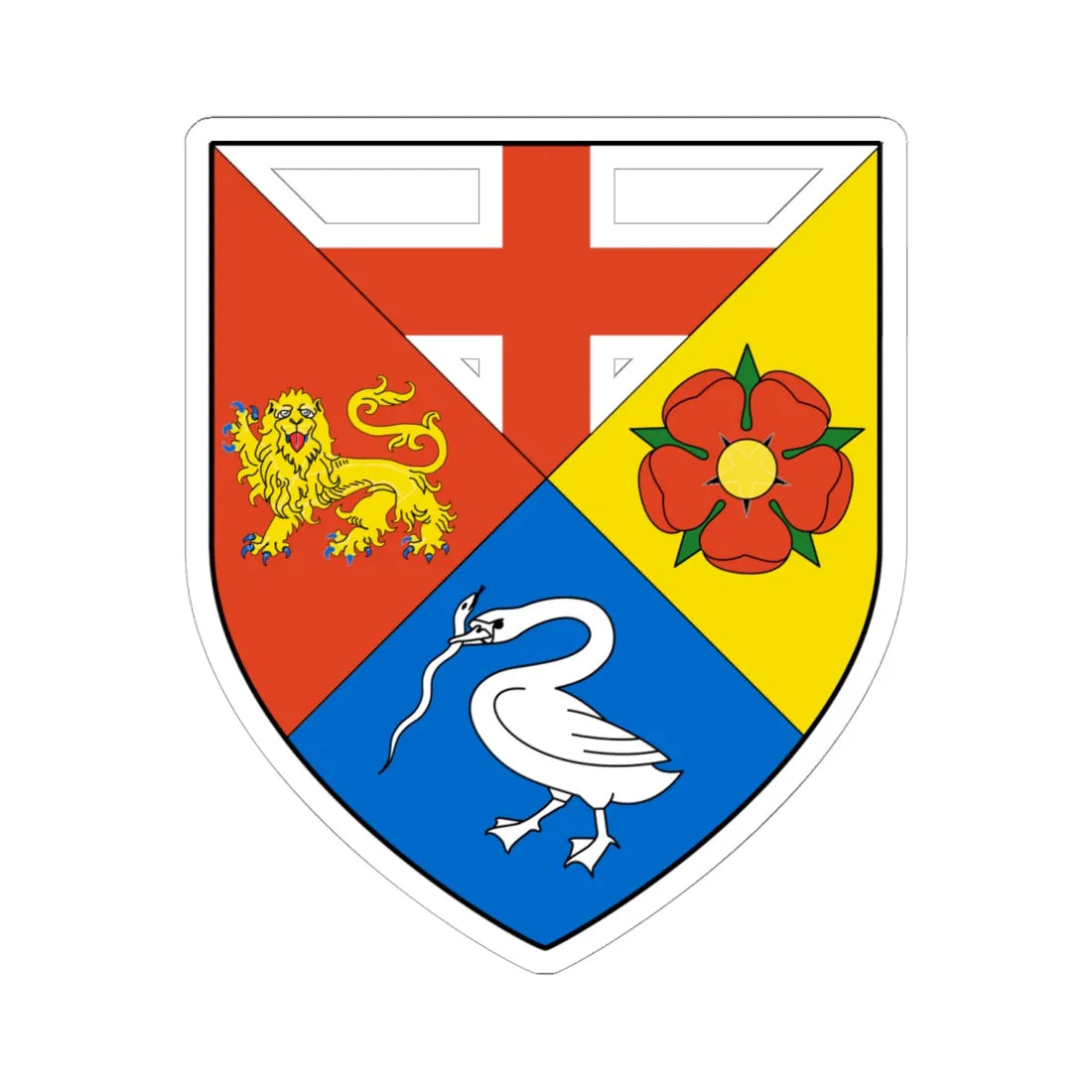 IRL Gorey COA (Ireland) (Coat of Arms) STICKER Vinyl Kiss-Cut Decal 6 Inch White - The Sticker Space