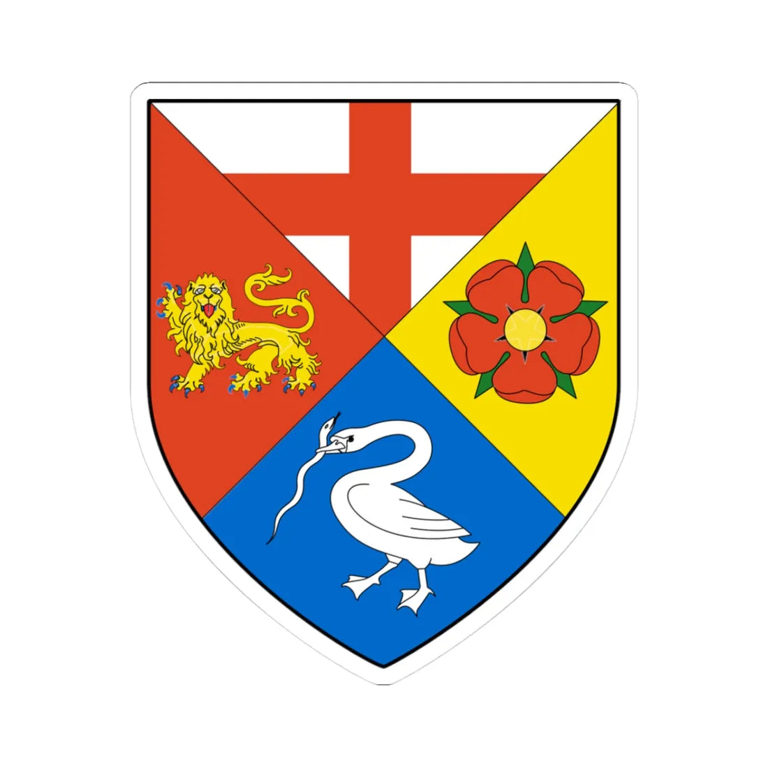 IRL Gorey COA ver2 (Ireland) (Coat of Arms) STICKER Vinyl Kiss-Cut Decal 3 Inch White - The Sticker Space