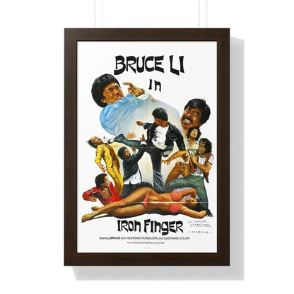 IRON FINGER 1979 - Framed Movie Poster 16″ x 24″ Walnut - The Sticker Space