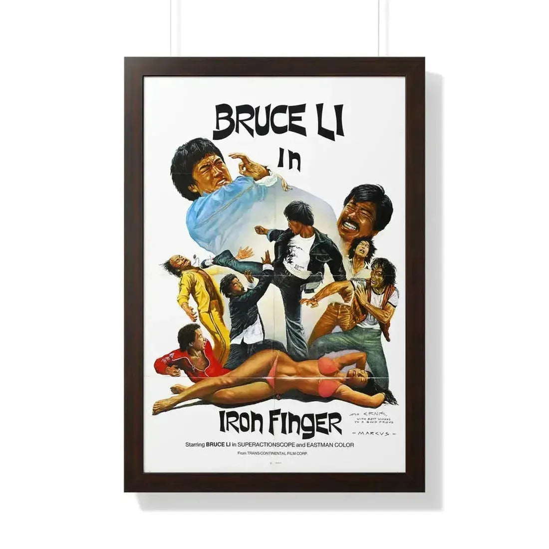 IRON FINGER 1979 - Framed Movie Poster 20" x 30" Walnut - The Sticker Space
