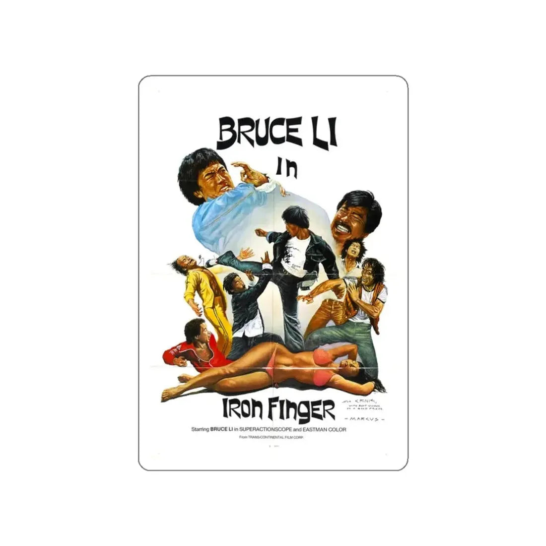 IRON FINGER 1979 Movie Poster STICKER Vinyl Die-Cut Decal - The Sticker Space