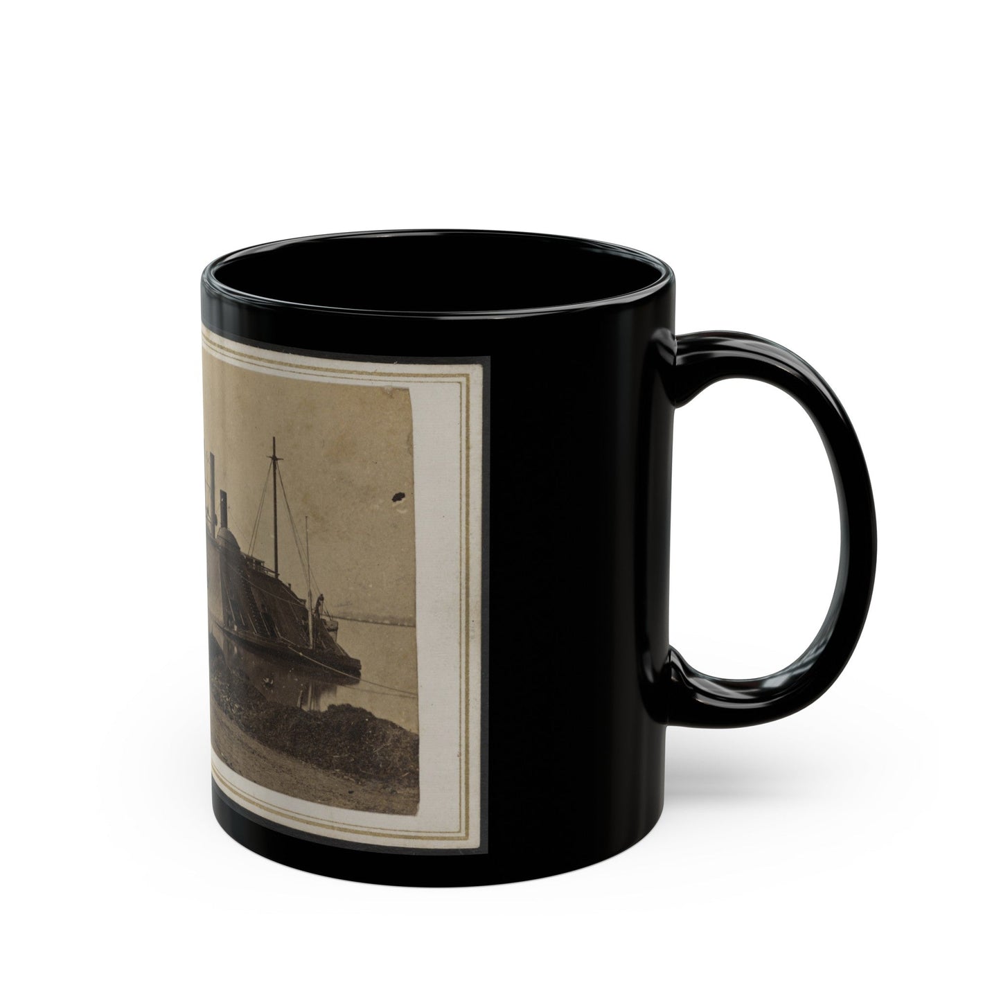 Ironclad Uss Essex At Baton Rouge, Louisiana (U.S. Civil War) Black Coffee Mug-The Sticker Space