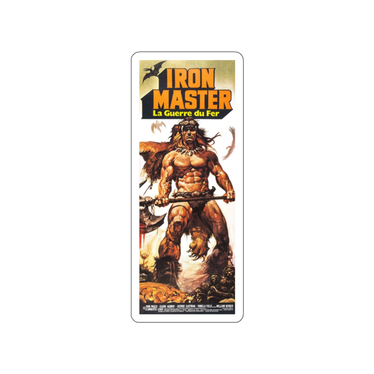 IRONMASTER (FRENCH) 1983 Movie Poster STICKER Vinyl Die-Cut Decal-2 Inch-The Sticker Space