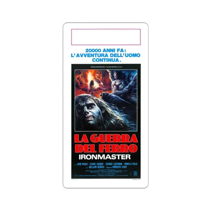 IRONMASTER (ITALIAN) 1983 Movie Poster - STICKER Vinyl Kiss-Cut Decal 4 Inch White - The Sticker Space