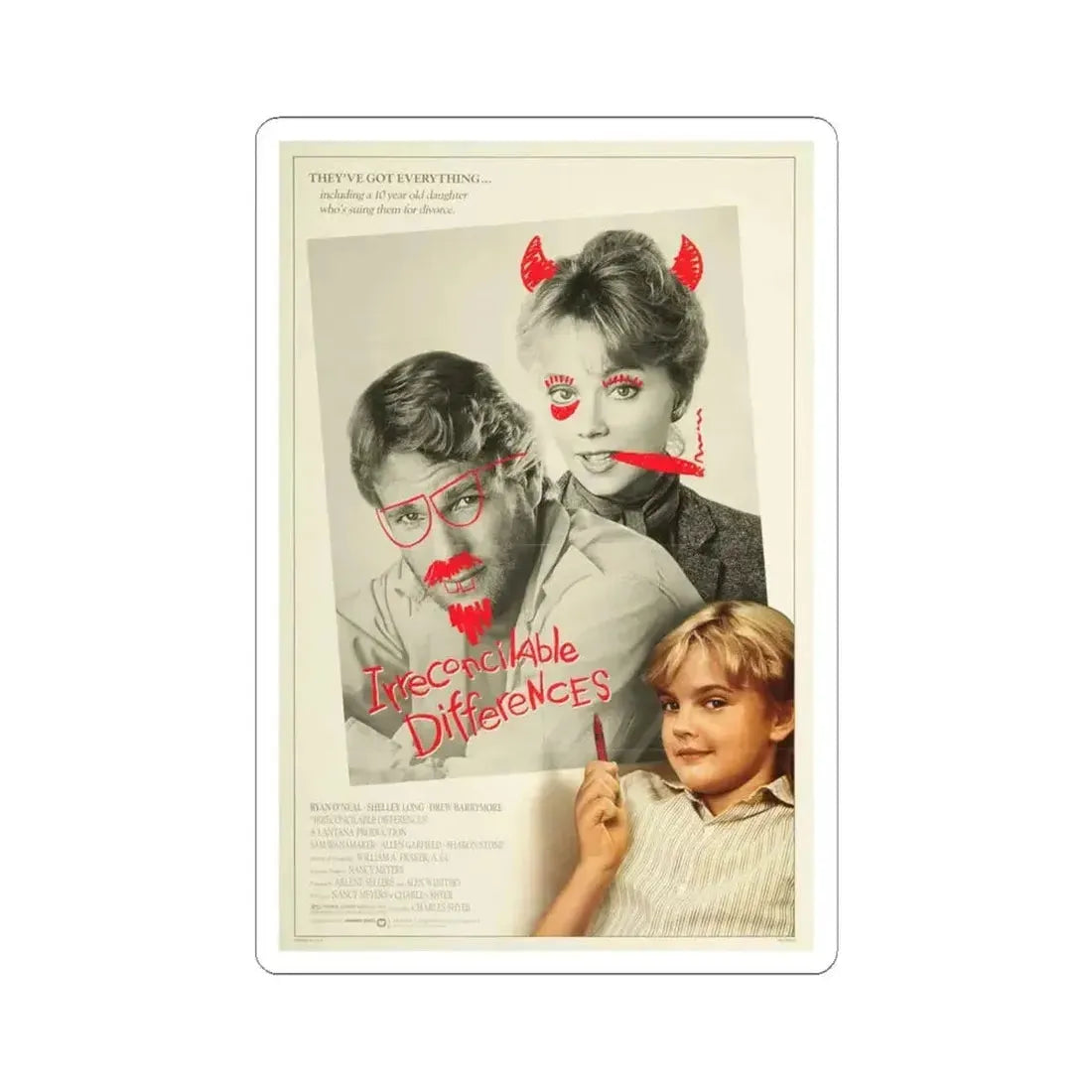 Irreconcilable Differences 1984 Movie Poster - STICKER Vinyl Kiss-Cut Decal 6 Inch White - The Sticker Space