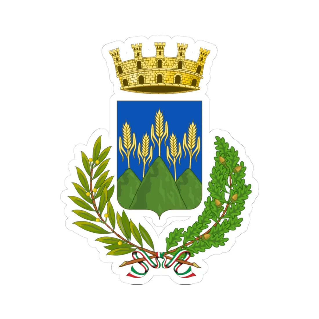 Irsina-Stemma (Italy) (Coat of Arms) STICKER Vinyl Kiss-Cut Decal 3 Inch White - The Sticker Space