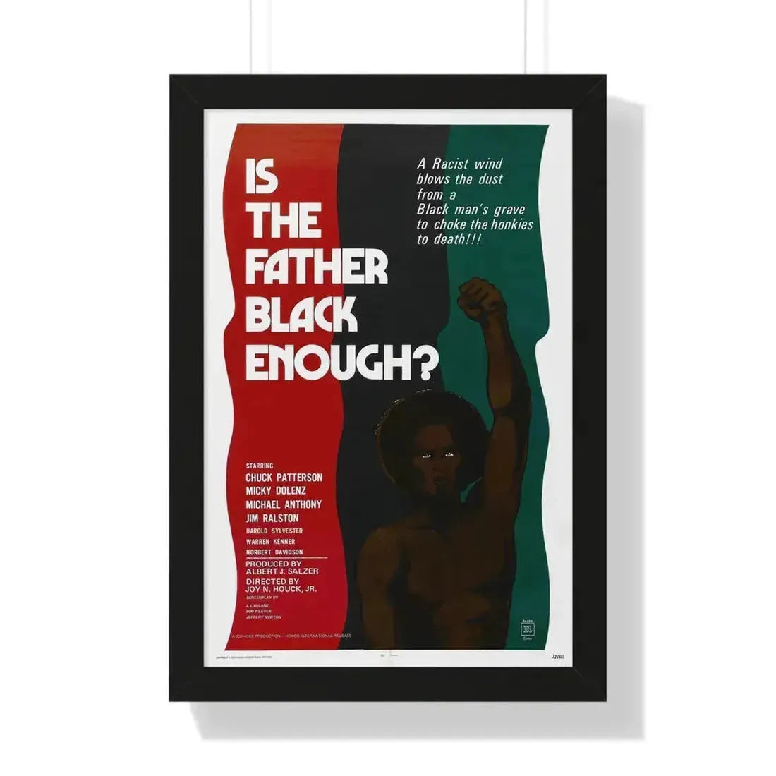 IS THE FATHER BLACK ENOUGH (NIGHT OF THE STRANGLER) 1972 - Framed Movie Poster 16″ x 24″ Black - The Sticker Space