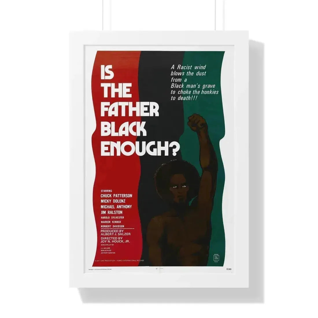 IS THE FATHER BLACK ENOUGH (NIGHT OF THE STRANGLER) 1972 - Framed Movie Poster 16″ x 24″ White - The Sticker Space
