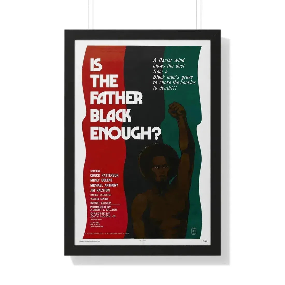 IS THE FATHER BLACK ENOUGH (NIGHT OF THE STRANGLER) 1972 - Framed Movie Poster 20" x 30" Black - The Sticker Space