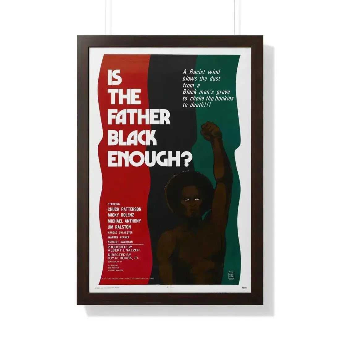 IS THE FATHER BLACK ENOUGH (NIGHT OF THE STRANGLER) 1972 - Framed Movie Poster 20" x 30" Walnut - The Sticker Space