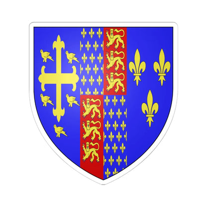 Isabella of Valois Arms (England) (Coat of Arms) STICKER Vinyl Kiss-Cut Decal 6 Inch White - The Sticker Space