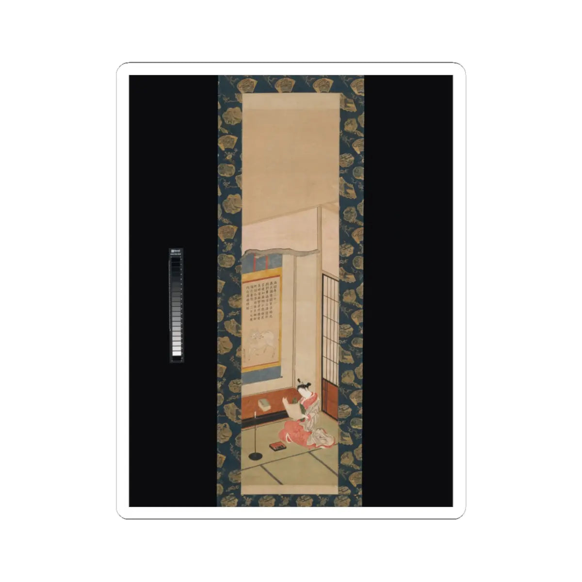 Ishikawa Toyonobu - Courtesan Reading a Letter - mid-18th century v1 - STICKER Vinyl Kiss-Cut Decal