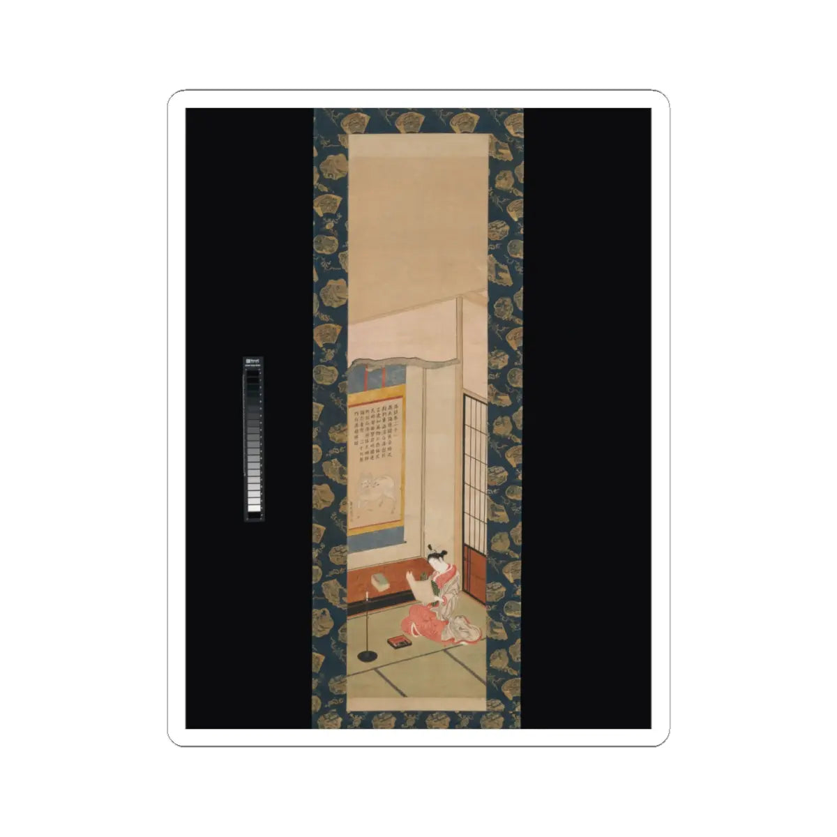 Ishikawa Toyonobu - Courtesan Reading a Letter - mid-18th century v1 - STICKER Vinyl Kiss-Cut Decal