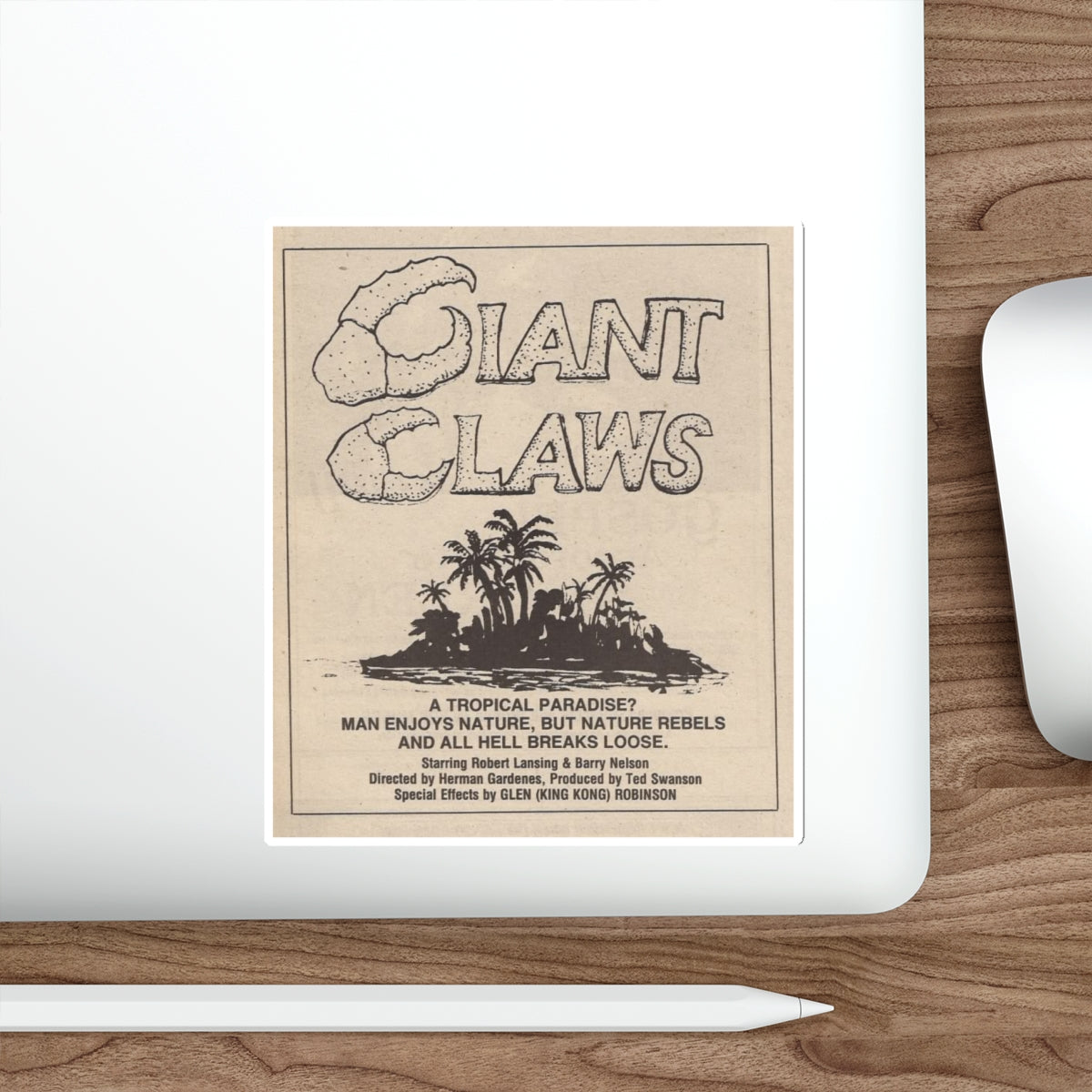 ISLAND CLAWS 1980 Movie Poster STICKER Vinyl Die-Cut Decal-The Sticker Space