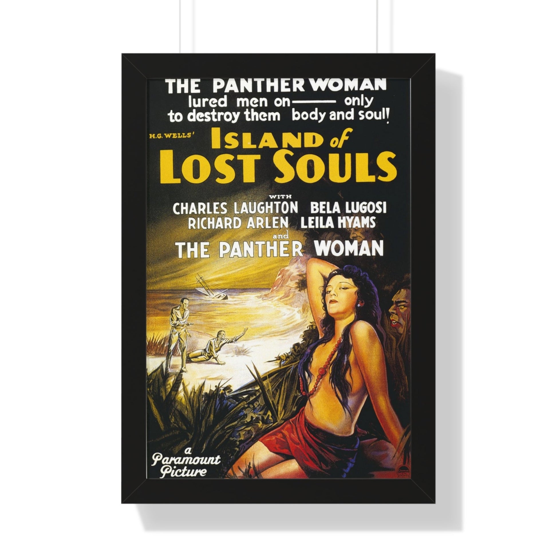 ISLAND OF LOST SOULS 1932 - Framed Movie Poster-16″ x 24″-The Sticker Space