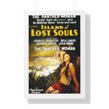 ISLAND OF LOST SOULS 1932 - Framed Movie Poster 16″ x 24″ White - The Sticker Space