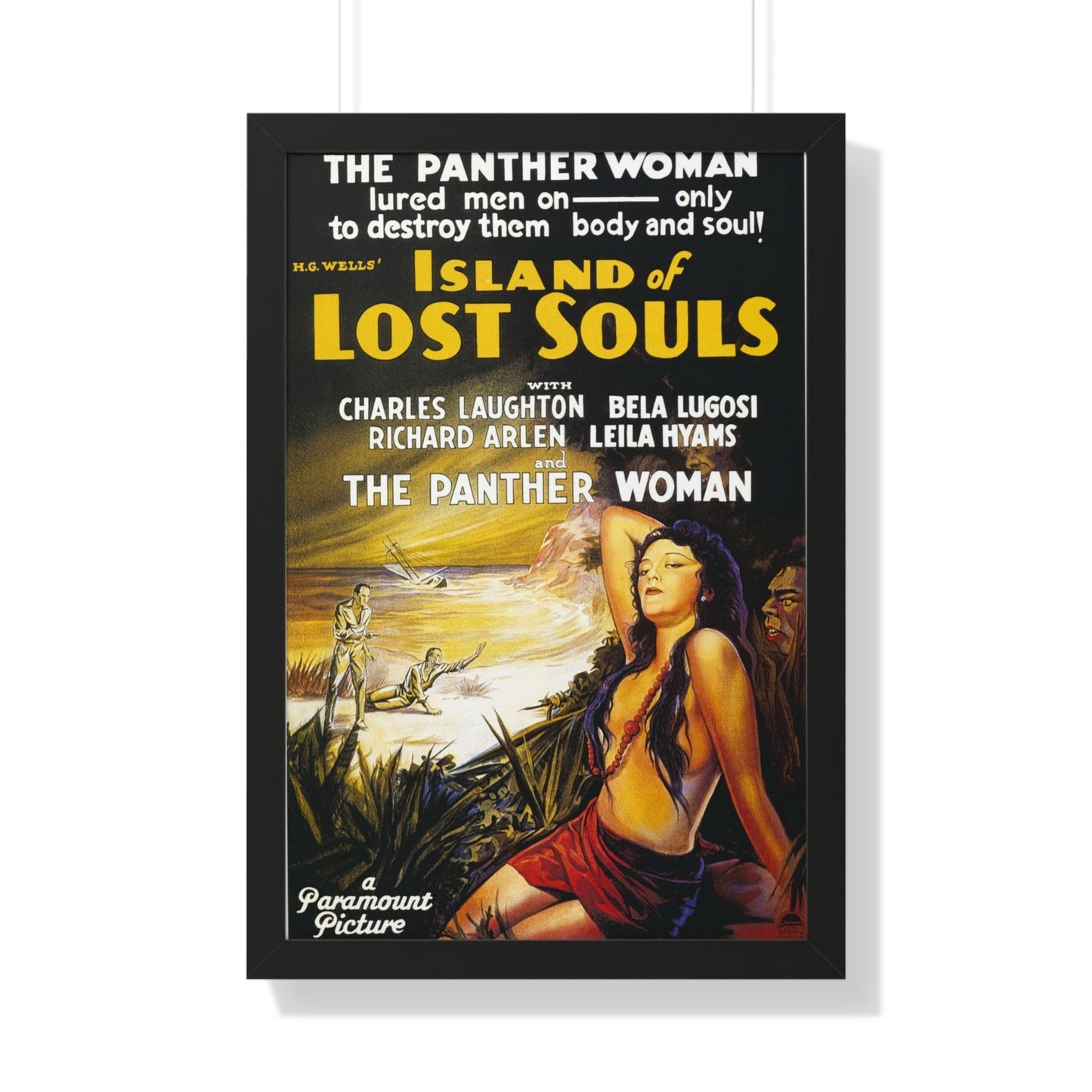 ISLAND OF LOST SOULS 1932 - Framed Movie Poster-20" x 30"-The Sticker Space