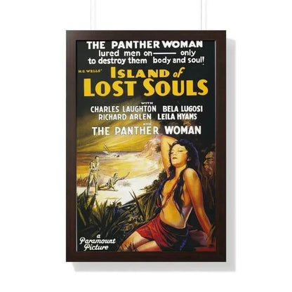 ISLAND OF LOST SOULS 1932 - Framed Movie Poster 20" x 30" Walnut - The Sticker Space