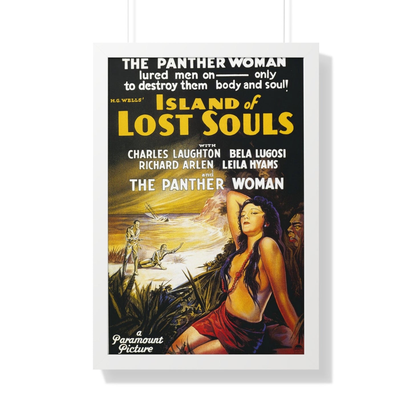 ISLAND OF LOST SOULS 1932 - Framed Movie Poster-20" x 30"-The Sticker Space