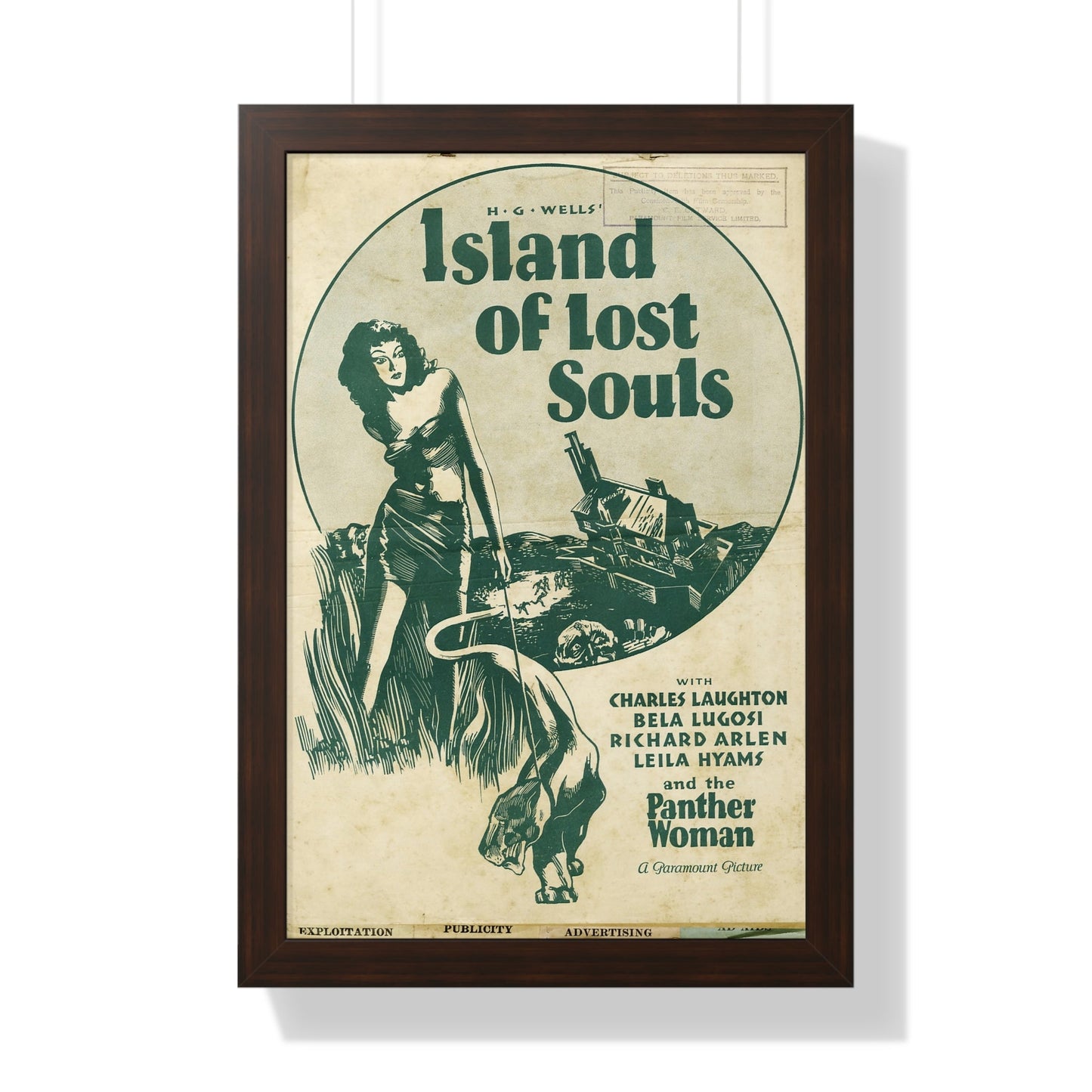 ISLAND OF LOST SOULS (3) 1932 - Framed Movie Poster-16″ x 24″-The Sticker Space