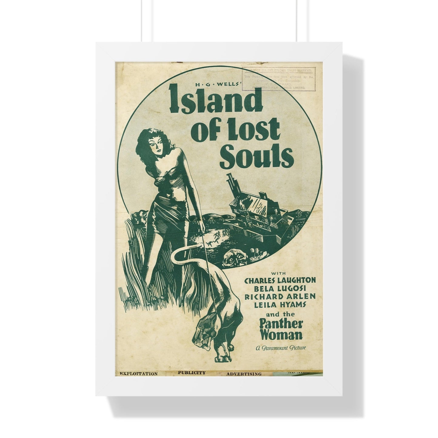 ISLAND OF LOST SOULS (3) 1932 - Framed Movie Poster-16″ x 24″-The Sticker Space