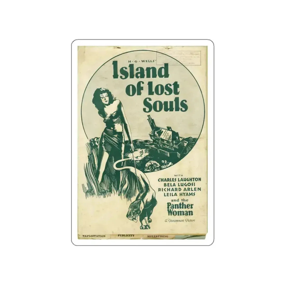 ISLAND OF LOST SOULS (3) 1932 Movie Poster STICKER Vinyl Die-Cut Decal 3 Inch - The Sticker Space