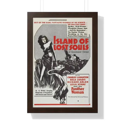 ISLAND OF LOST SOULS (4) 1932 - Framed Movie Poster 16″ x 24″ Walnut - The Sticker Space