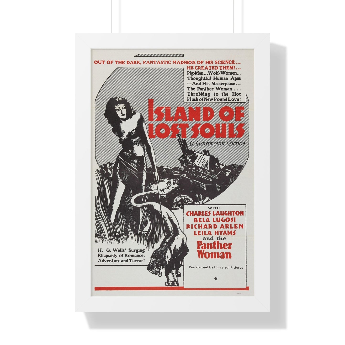 ISLAND OF LOST SOULS (4) 1932 - Framed Movie Poster-16″ x 24″-The Sticker Space