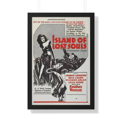 ISLAND OF LOST SOULS (4) 1932 - Framed Movie Poster 20" x 30" Black - The Sticker Space