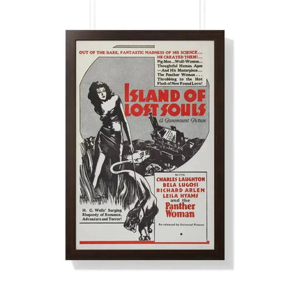 ISLAND OF LOST SOULS (4) 1932 - Framed Movie Poster 20" x 30" Walnut - The Sticker Space