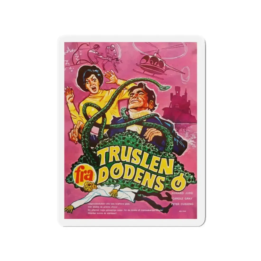 ISLAND OF TERROR (DANISH) 1966 Movie Poster - Refrigerator Magnet 2 Inch Die-Cut - The Sticker Space