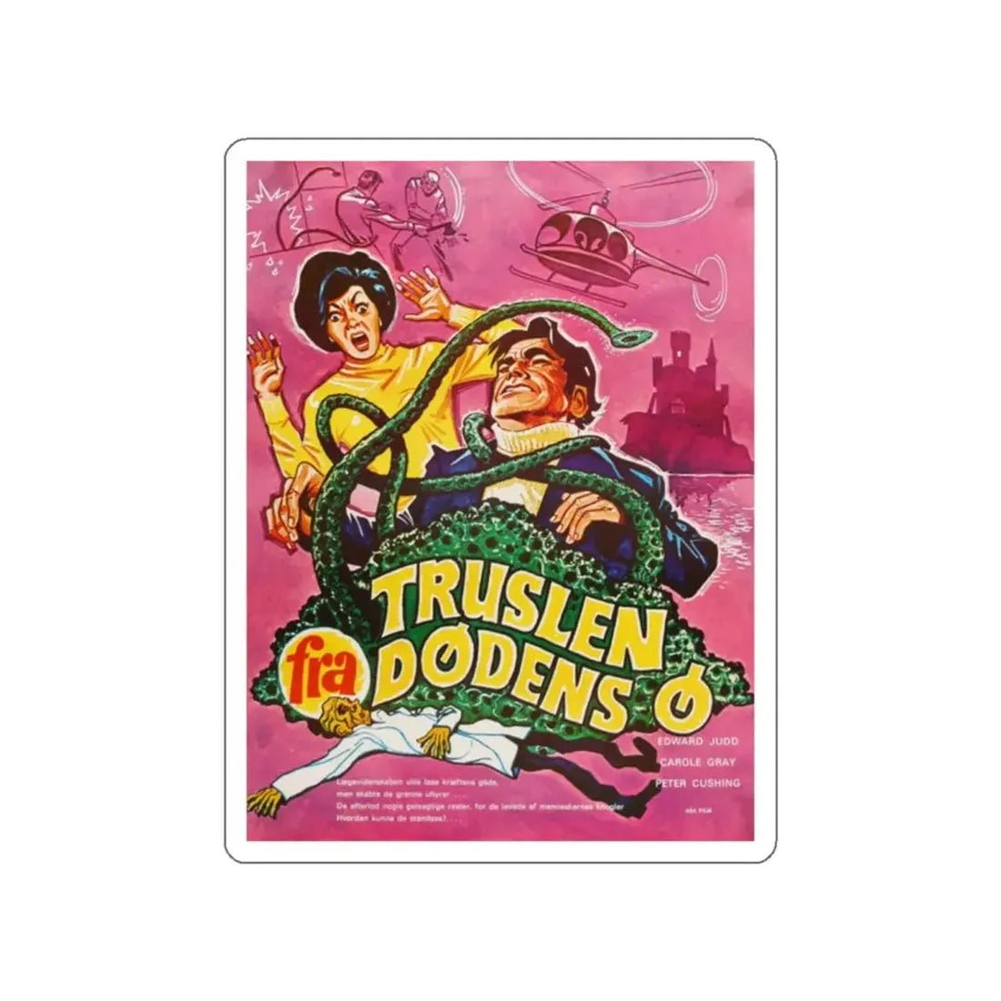 ISLAND OF TERROR (DANISH) 1966 Movie Poster STICKER Vinyl Die-Cut Decal - The Sticker Space