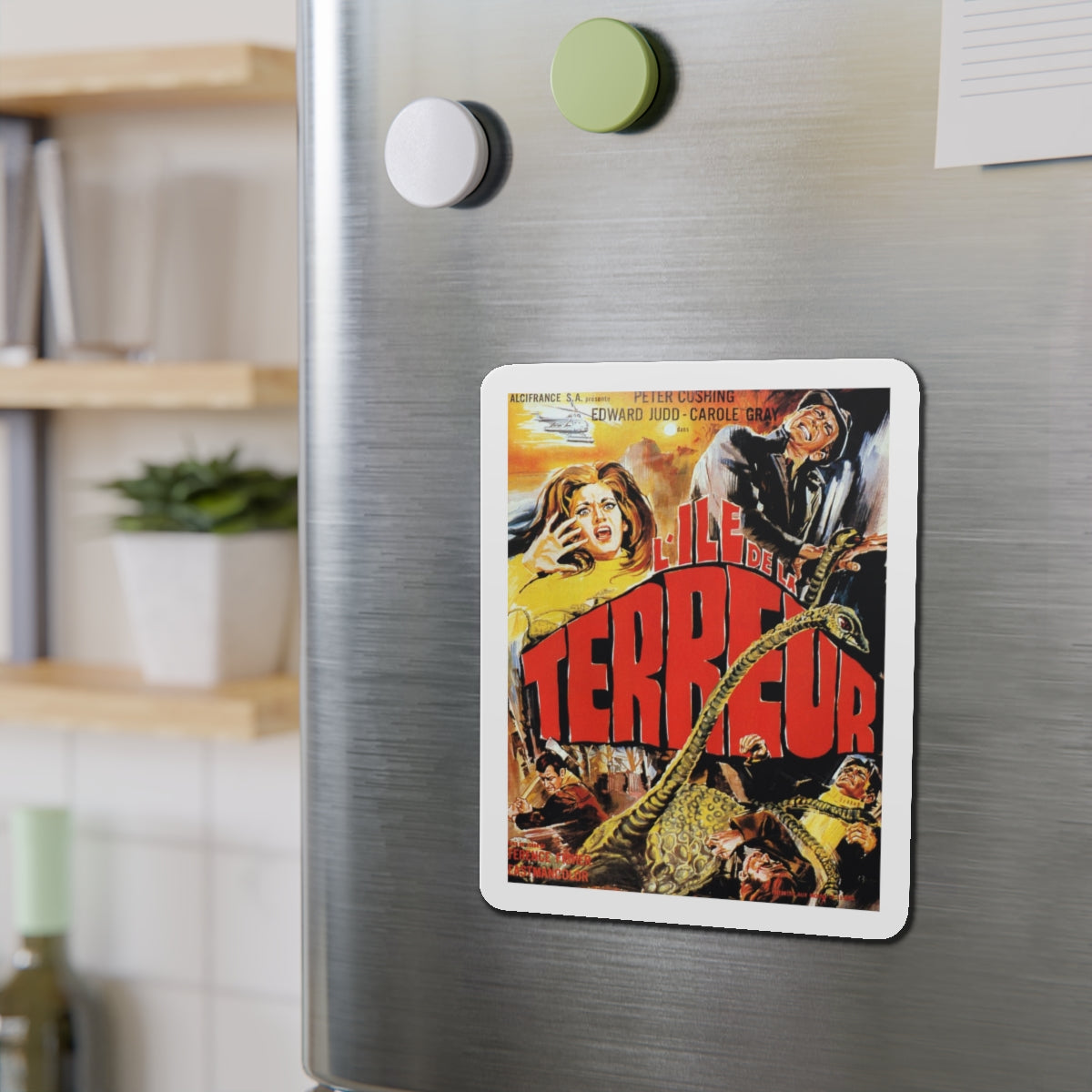 ISLAND OF TERROR (FRENCH) 1966 Movie Poster - Refrigerator Magnet-The Sticker Space