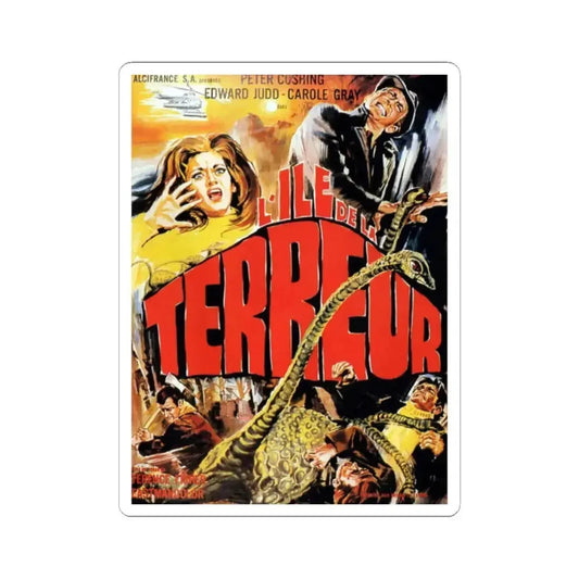 ISLAND OF TERROR (FRENCH) 1966 Movie Poster - STICKER Vinyl Kiss-Cut Decal 2 Inch White - The Sticker Space