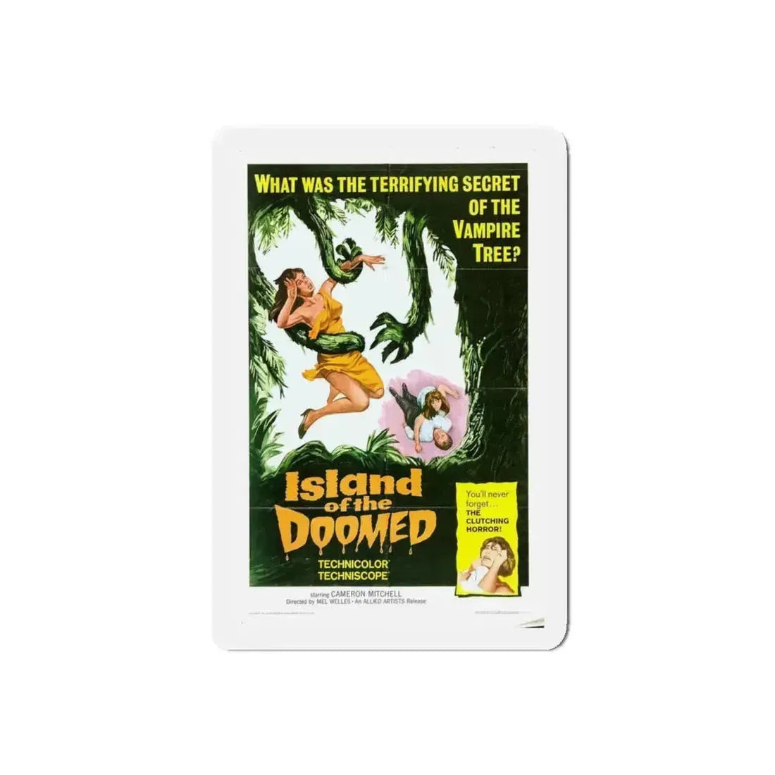 ISLAND OF THE DOOMED 1967 Movie Poster - Refrigerator Magnet 5 Inch Die-Cut - The Sticker Space