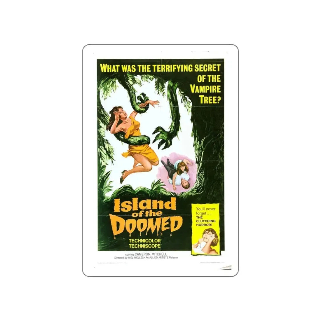 ISLAND OF THE DOOMED 1967 Movie Poster STICKER Vinyl Die-Cut Decal 4 Inch - The Sticker Space