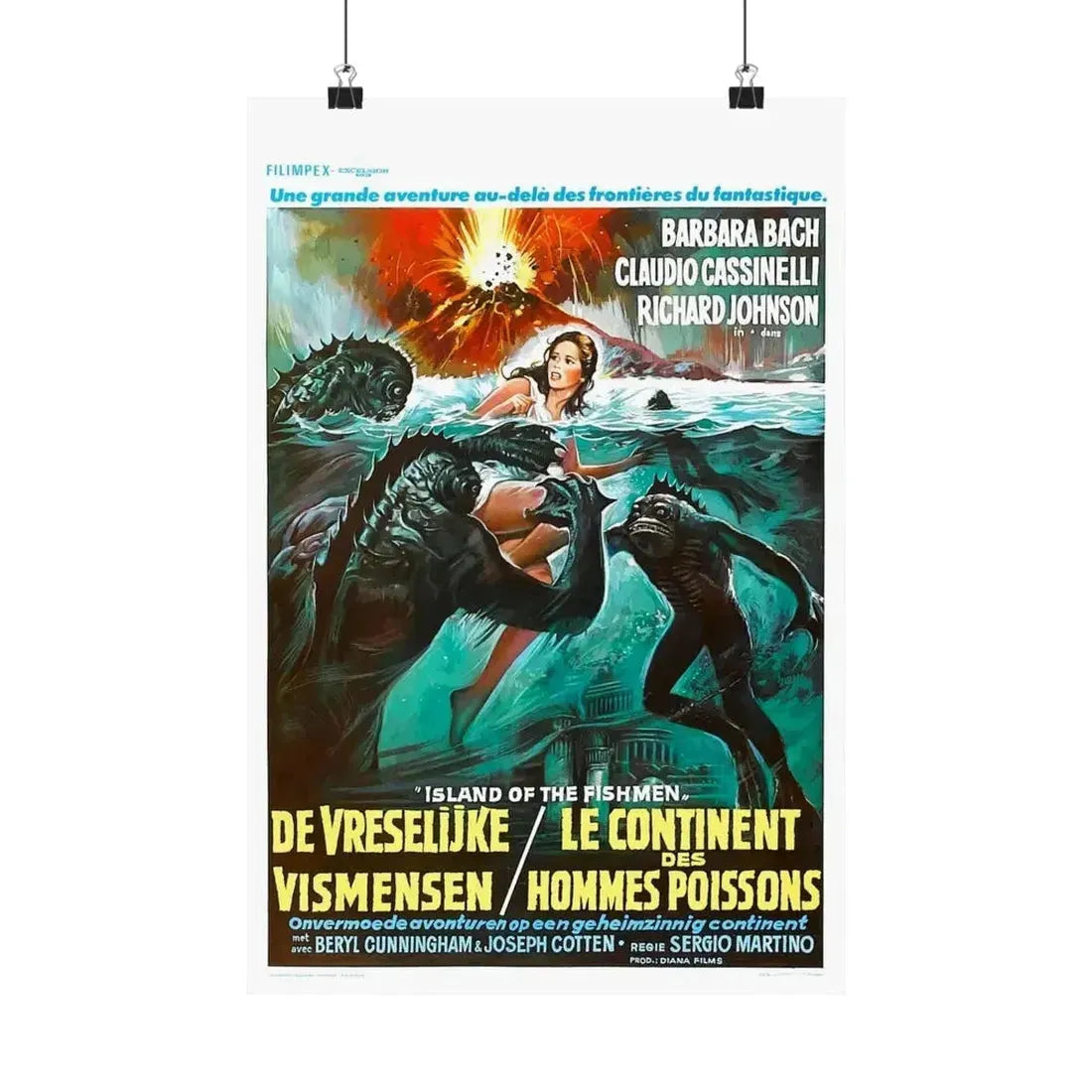 ISLAND OF THE FISHMEN (BELGIAN) 1979 - Paper Movie Poster - The Sticker Space