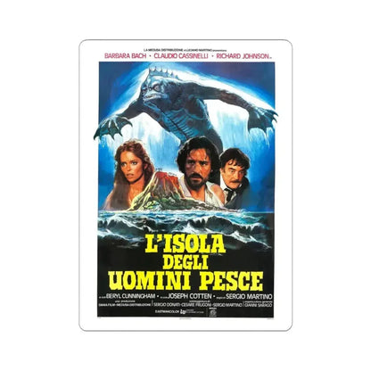 ISLAND OF THE FISHMEN (ITALIAN) 1979 Movie Poster - STICKER Vinyl Kiss-Cut Decal 3 Inch White - The Sticker Space
